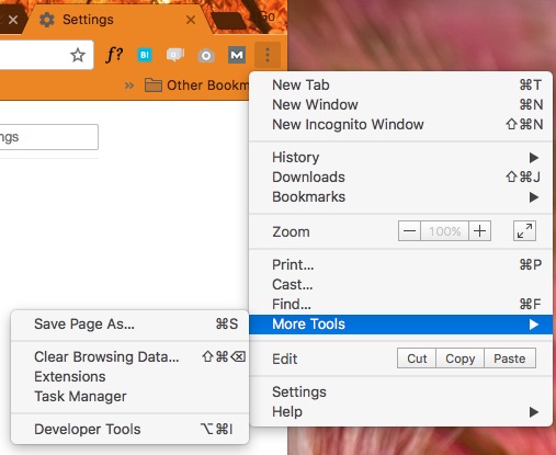 what is the shortcut key for clear the browsing data in chrome mac